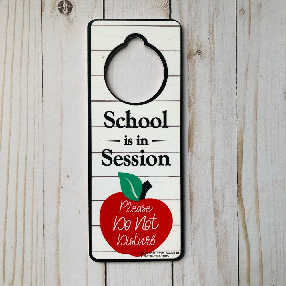 New! Faux Wooden Virtual Online Learning Door Sign